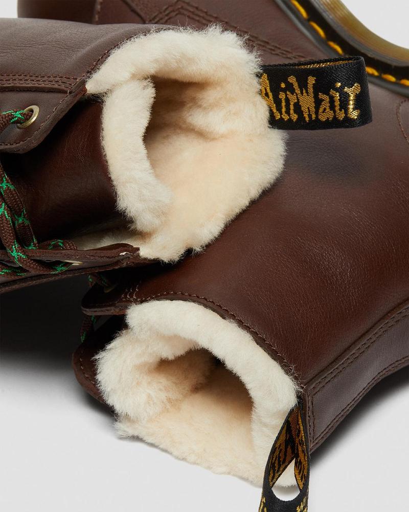 Dr Martens Barton Made in England Shearling Gevoerde Leren Winterschoenen Heren Bruin | NL 239ILH